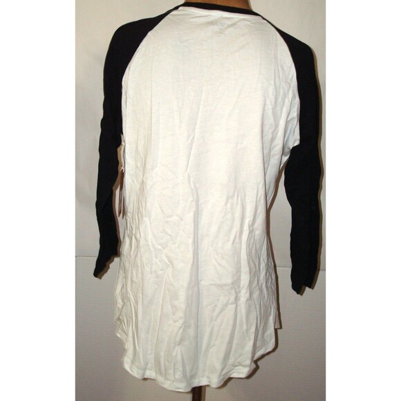 New Womens Designer True Religion Jeans Raglan USA Tee Shirt Top Logo M White NW - Picture 4 of 4